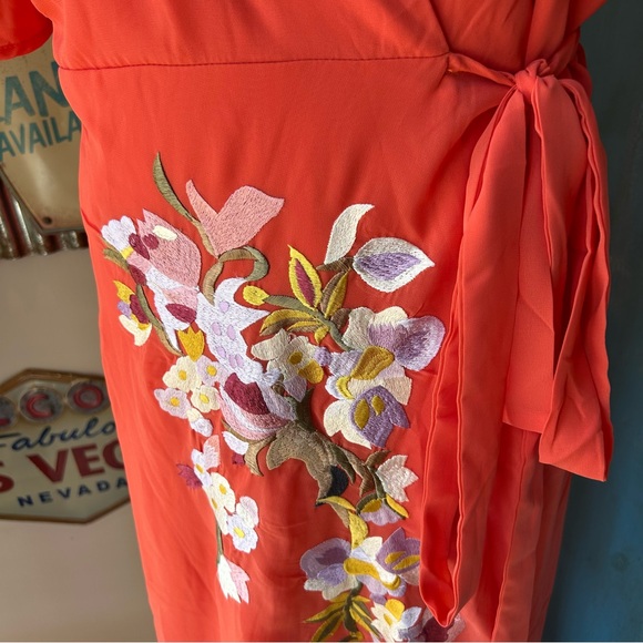 Hope & Ivy Premium Wrap Front Embroidered Maxi Dress - Picture 8 of 13